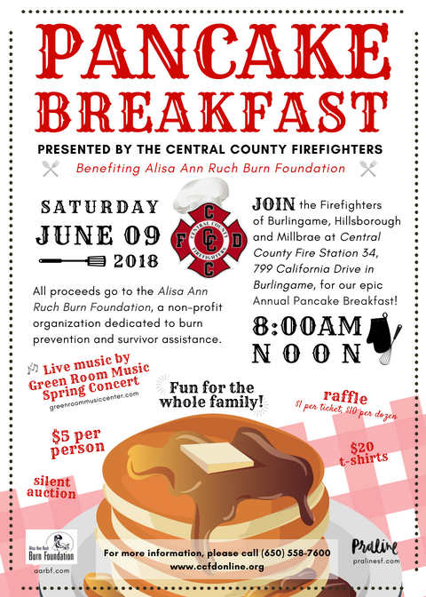 Jasmine Del Chiaro - Central County Firefighters | Pancake Breakfast Flyer