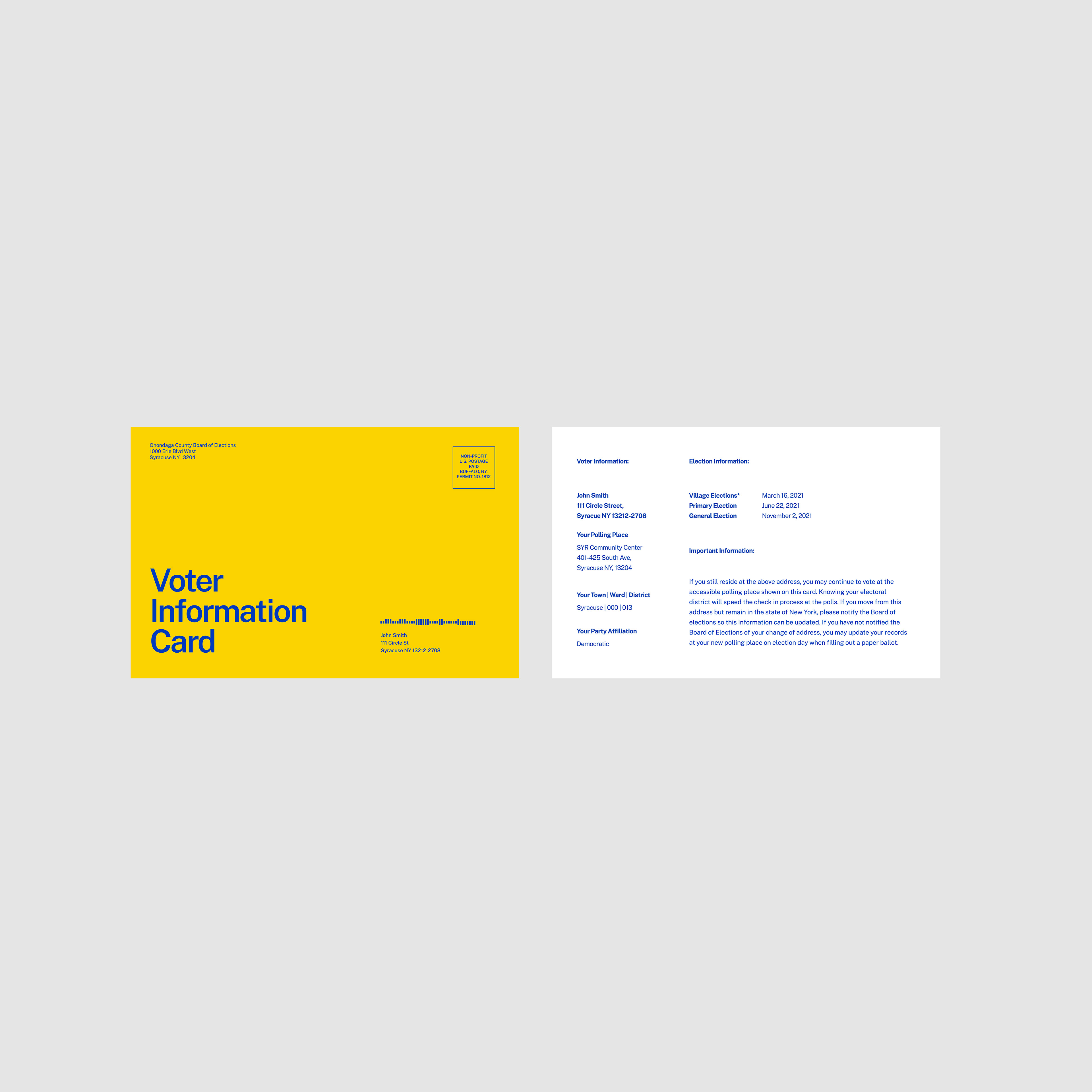Voter Information Card