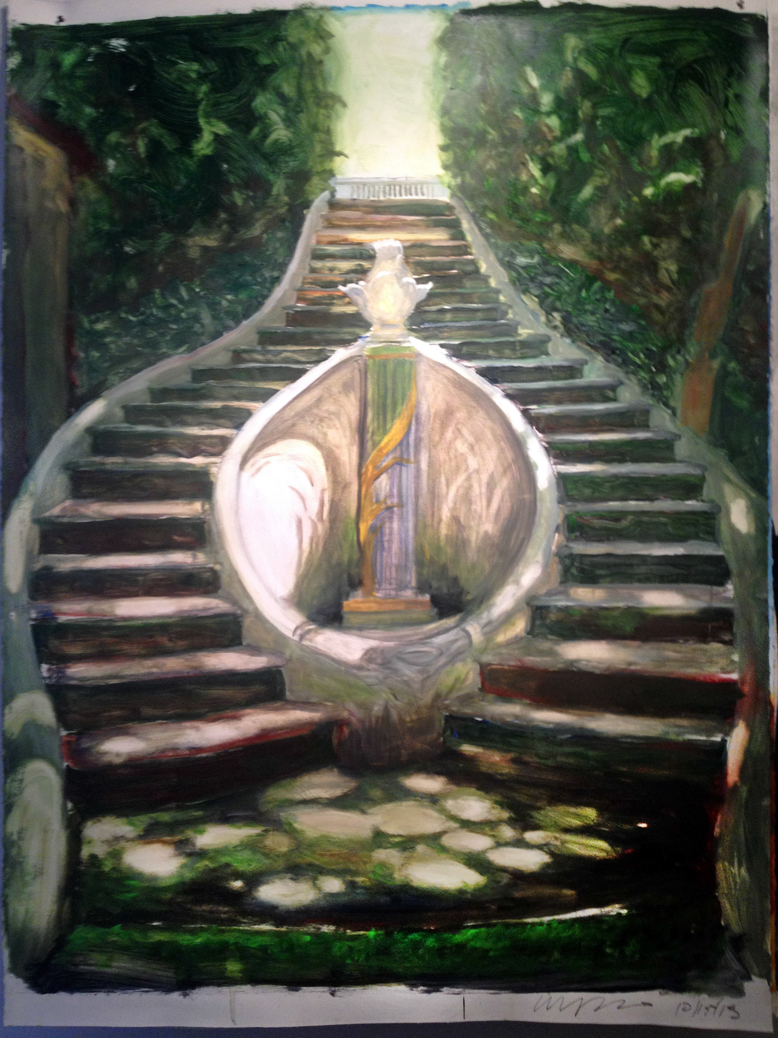 "Dunbarton Oaks" Oil on Arches Paper, 64"x 45" 2010 