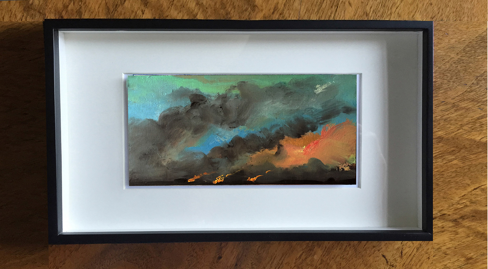 "Smoke Fire", Oil On Wood Panel, 6" x 12", 2016