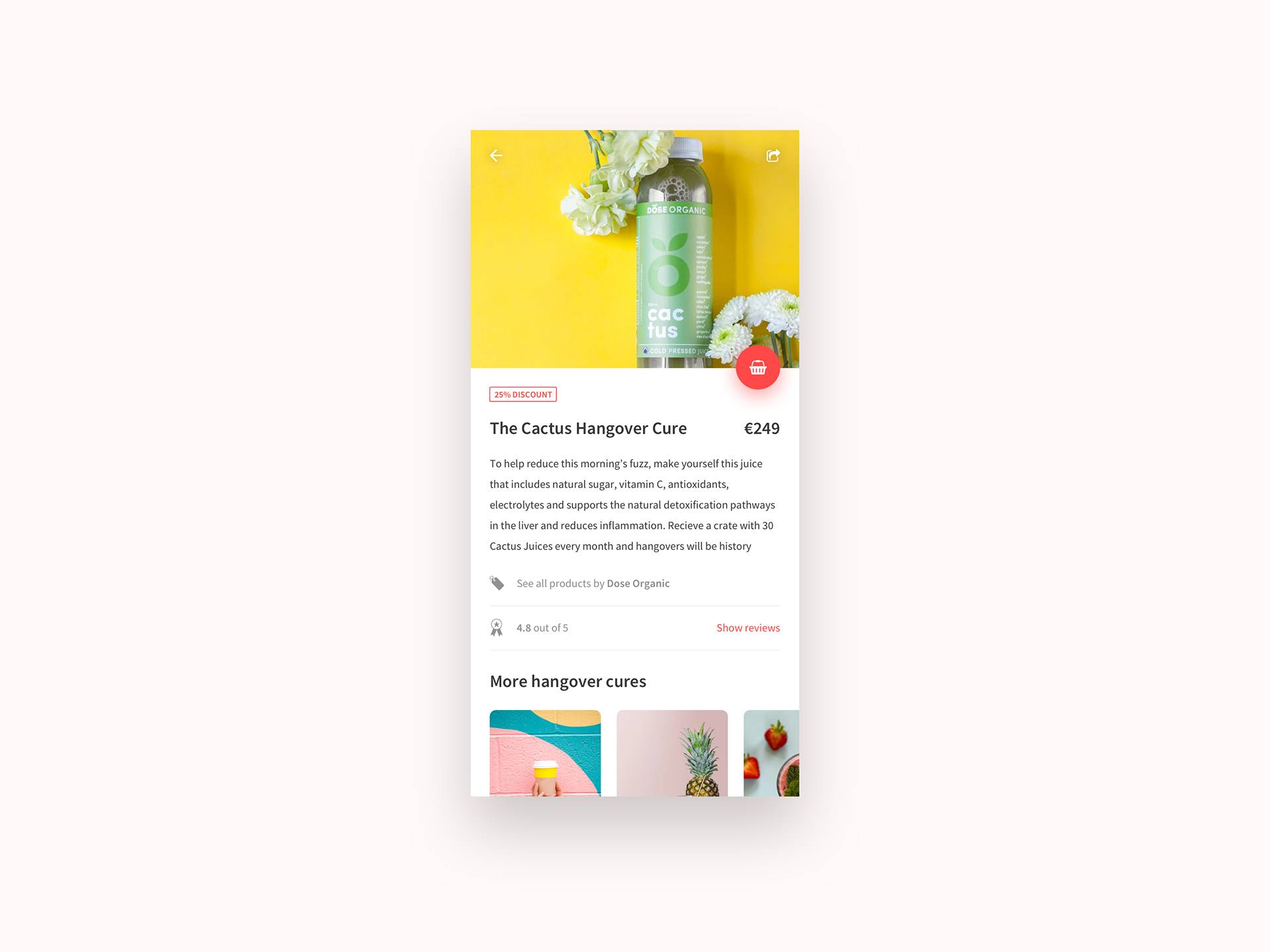 App Design - Anti Hangover Product Detail Page by Milan Houter