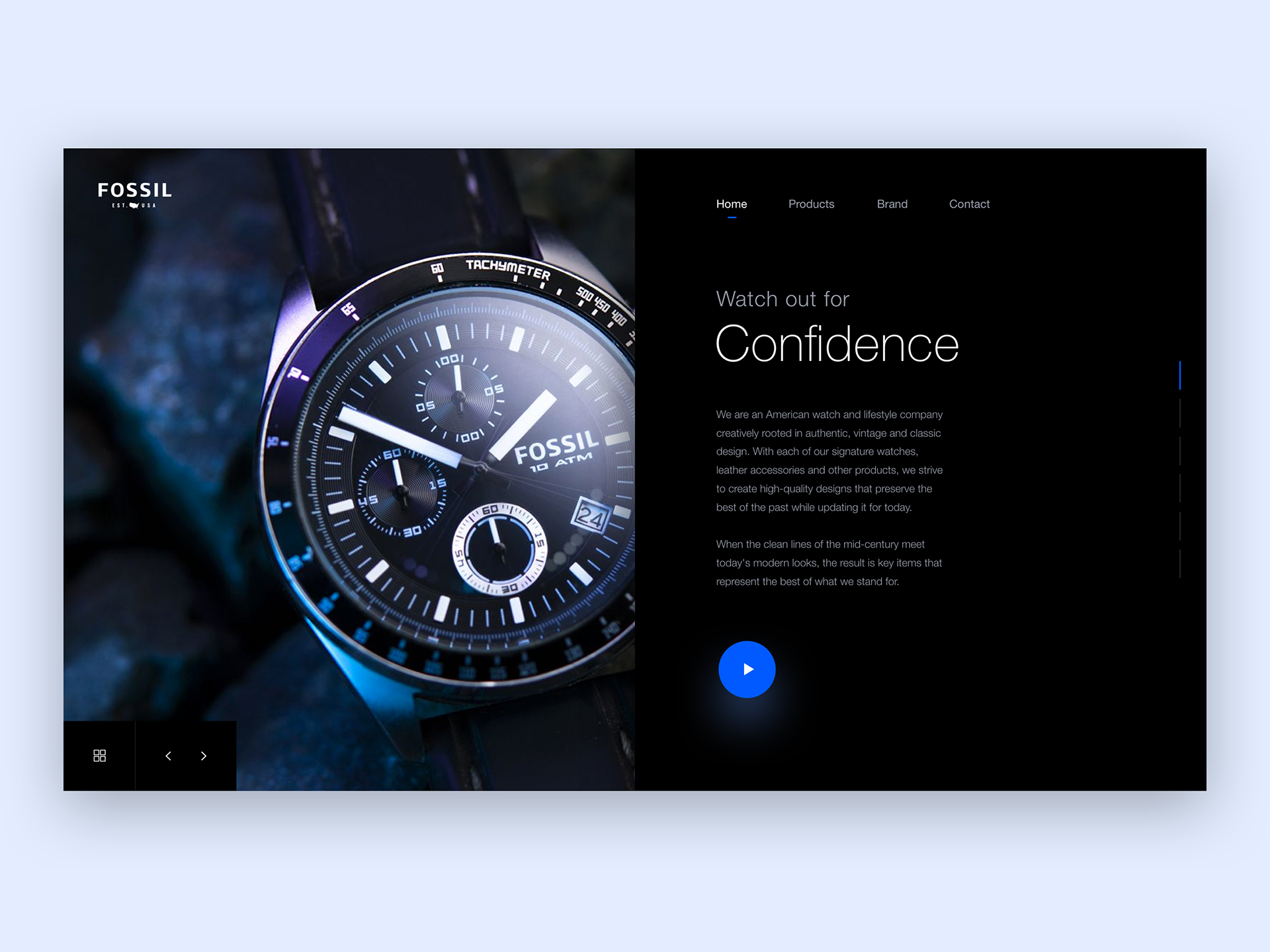 Web Design - FOSSIL Watches Landing Page by Milan Houter