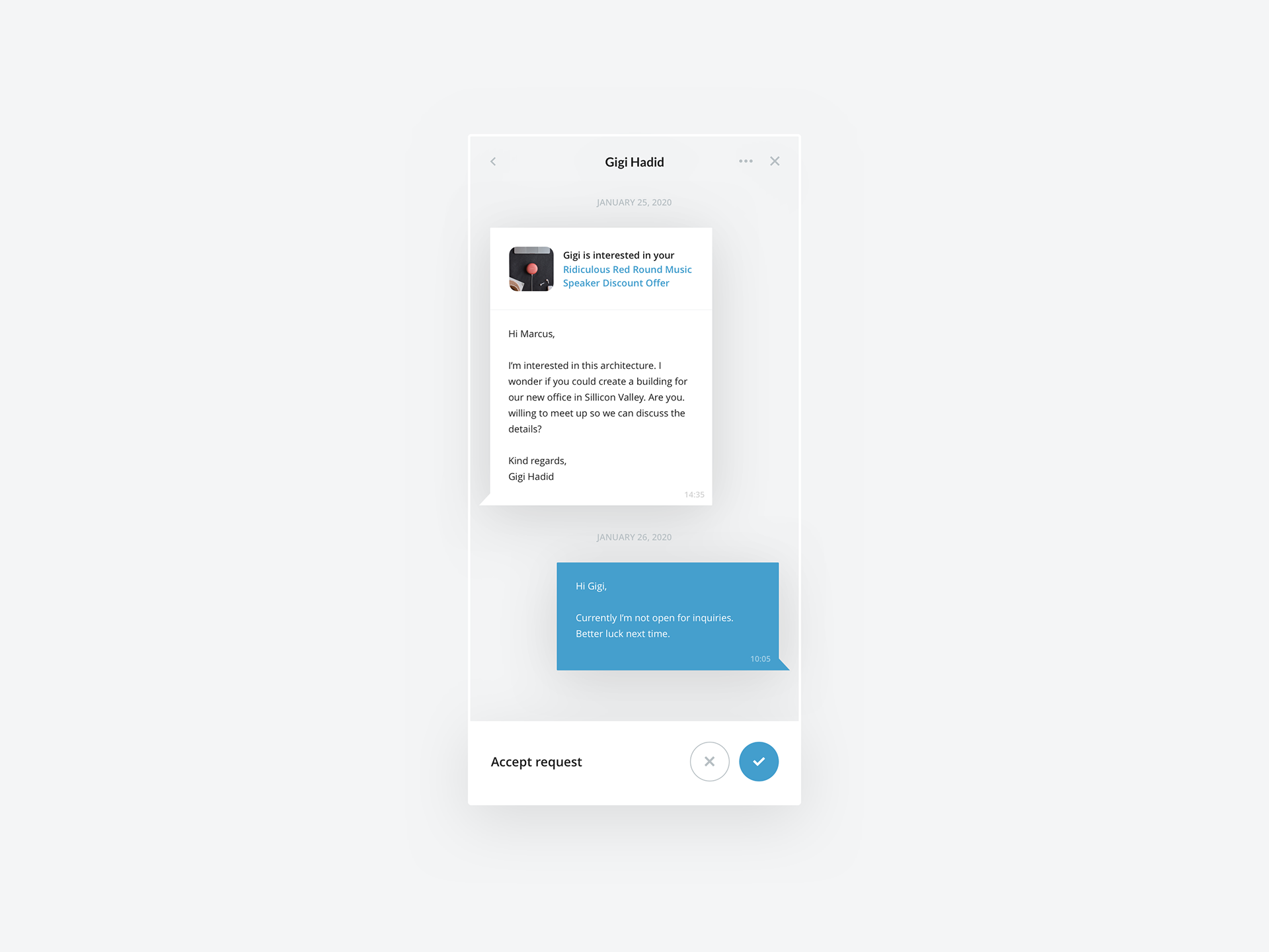 App Design - Mobile Selling App Chat by Milan Houter