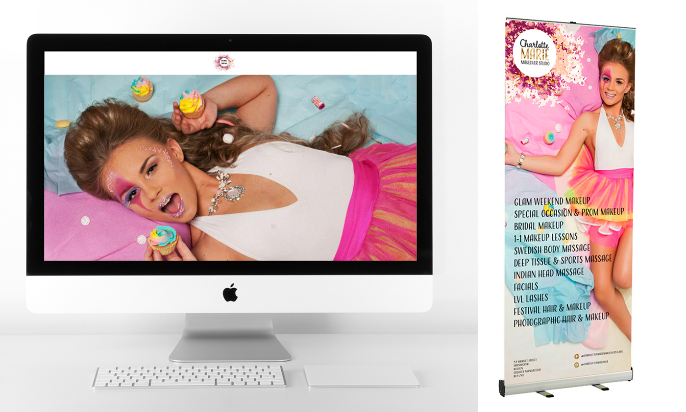 Lindsey ahmet graphic designer charlotte marie mua logo design usage online and print concept image