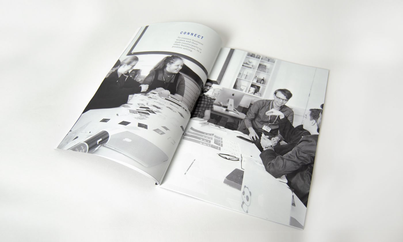 Lindsey l Ahmet graphic designer Local women in business brand guidelines photography double page spread printed