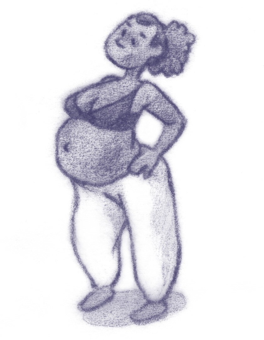 Farbige schwangere Frau. Illustration.