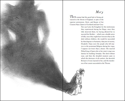 Doppelseite aus dem Innenteil über Königin Mary
