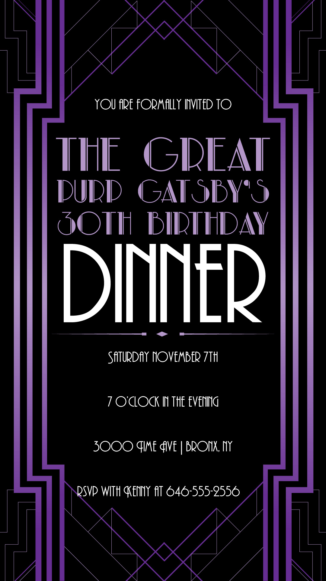 Themed birthday invitation