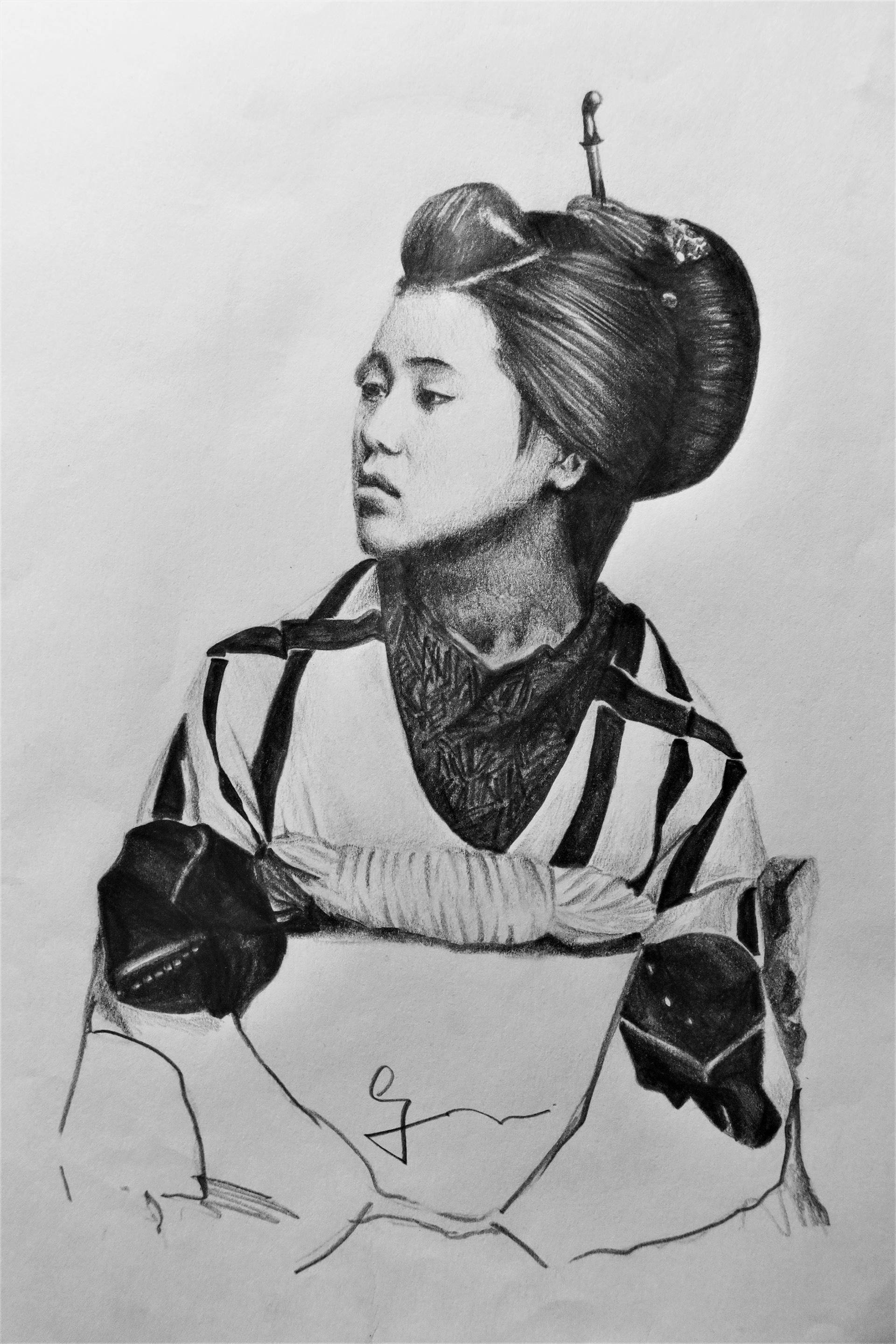 The Look II - 2017, Graphite on paper 35x24cm