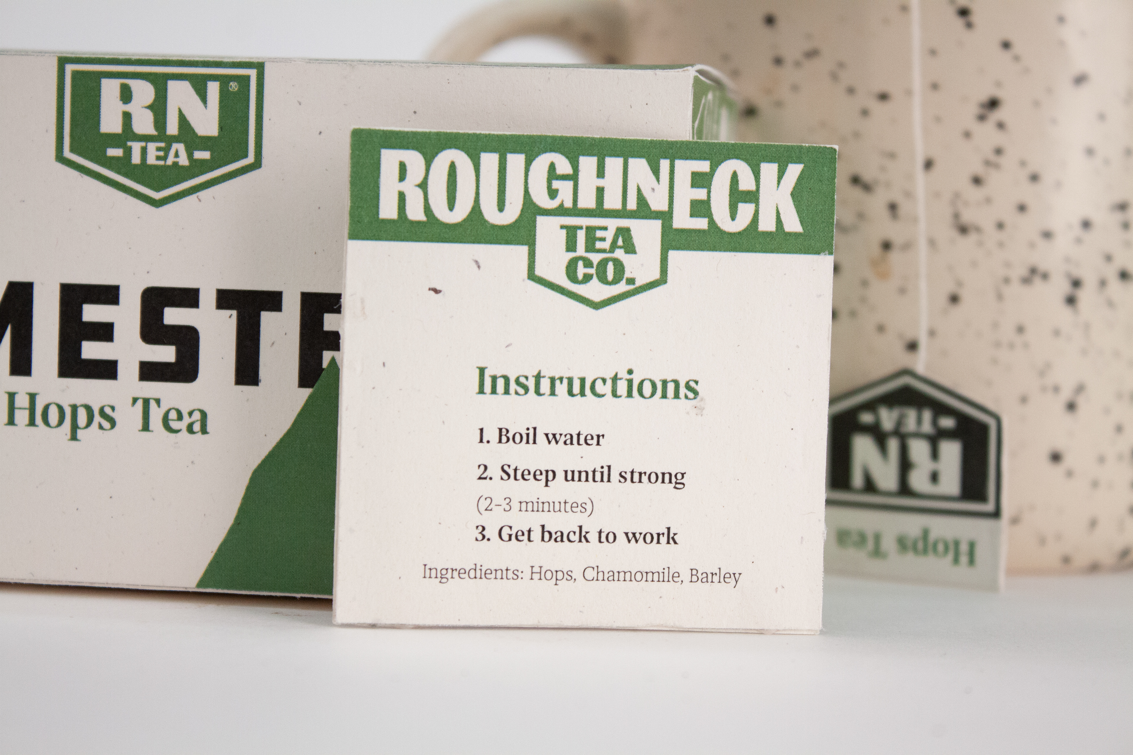 Detail shot of "Homestead" Hops Tea