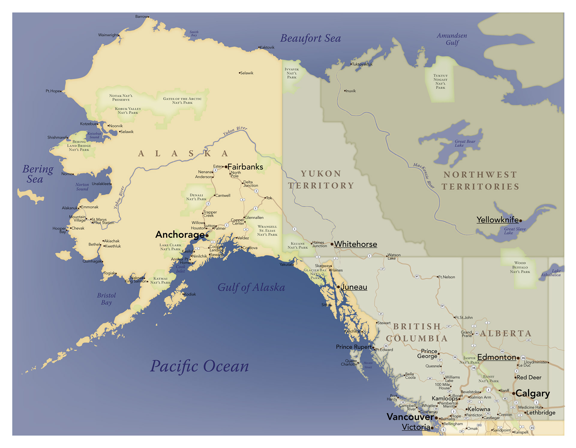 Pacific Northwest River Map