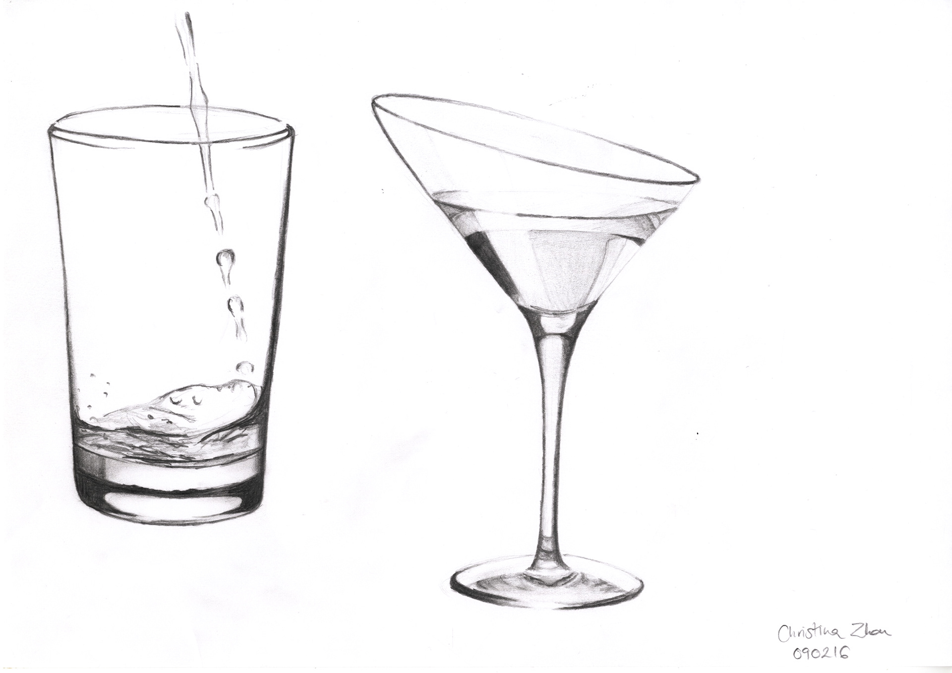 Drawing of glass.