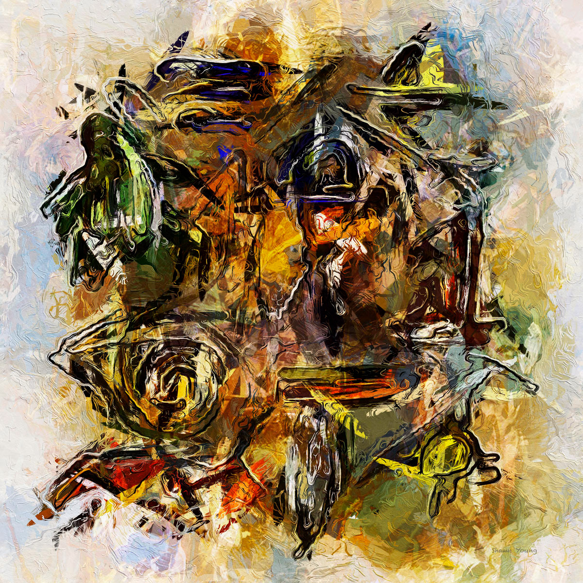 Drumming Meditation 21x21 in.