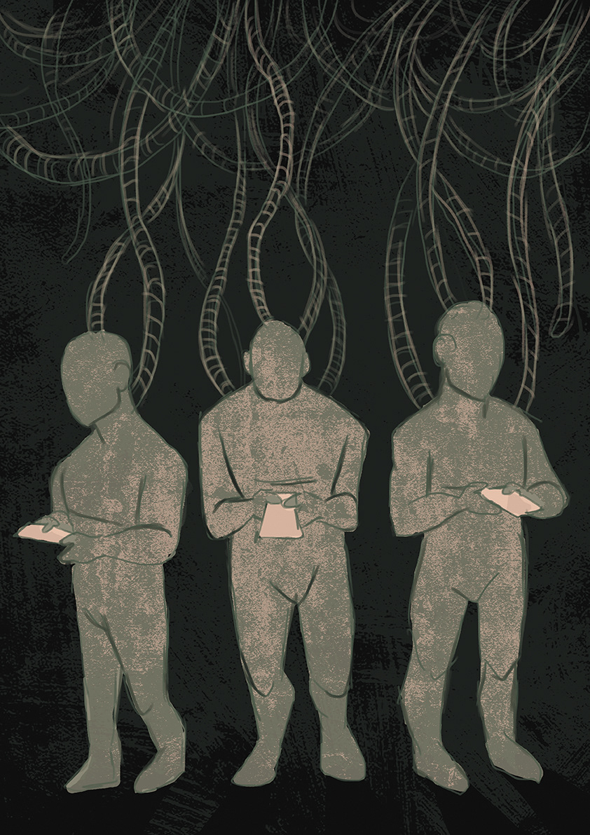 Aneta Tamul Wszyscy Osobno, cykl ilustracji, II r. Grafika