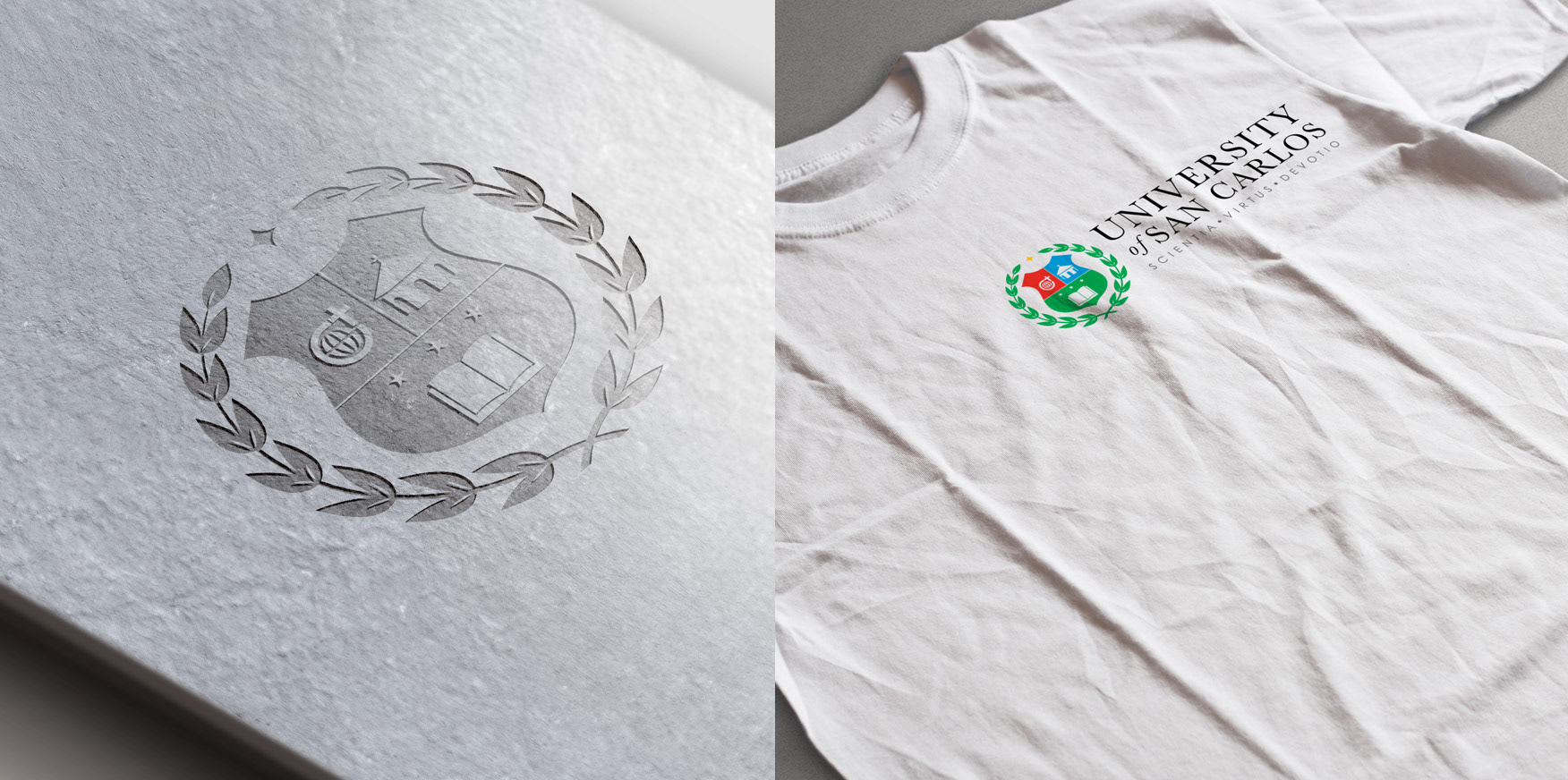 University of San Carlos embossed card & shirt image