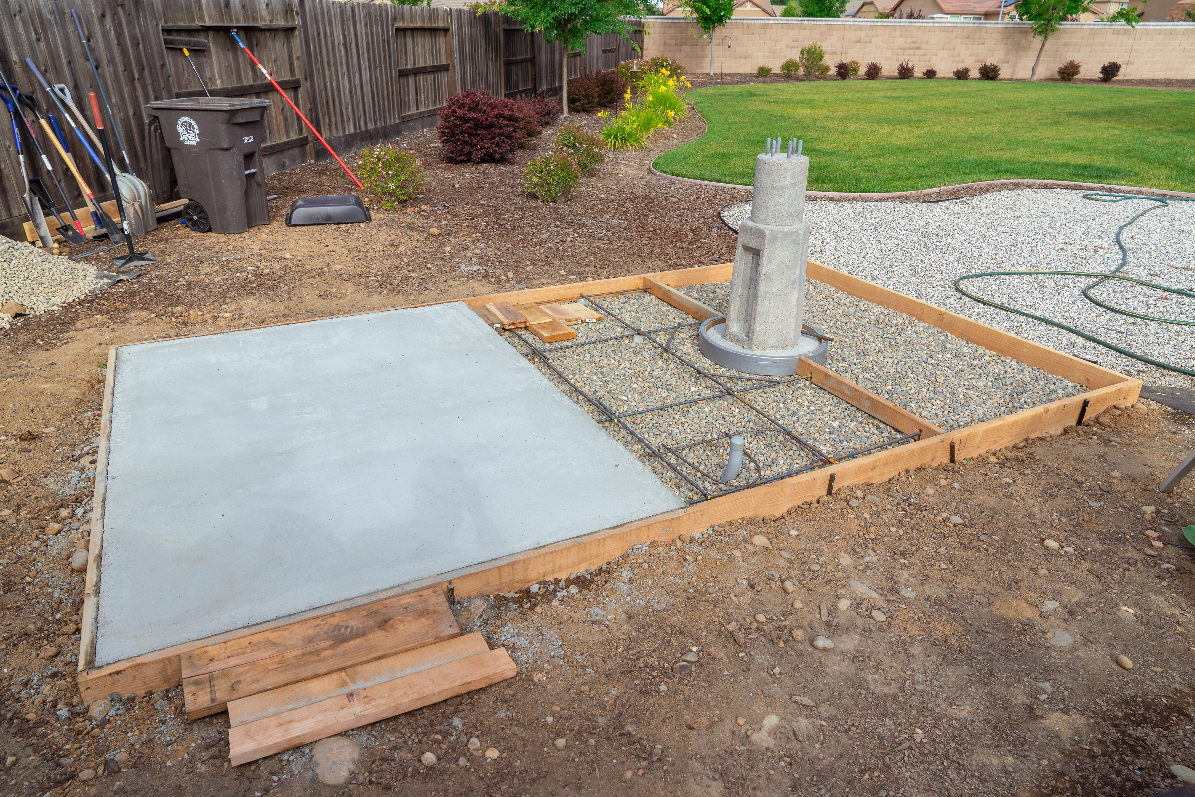 Next sections are framed and rebar laid out