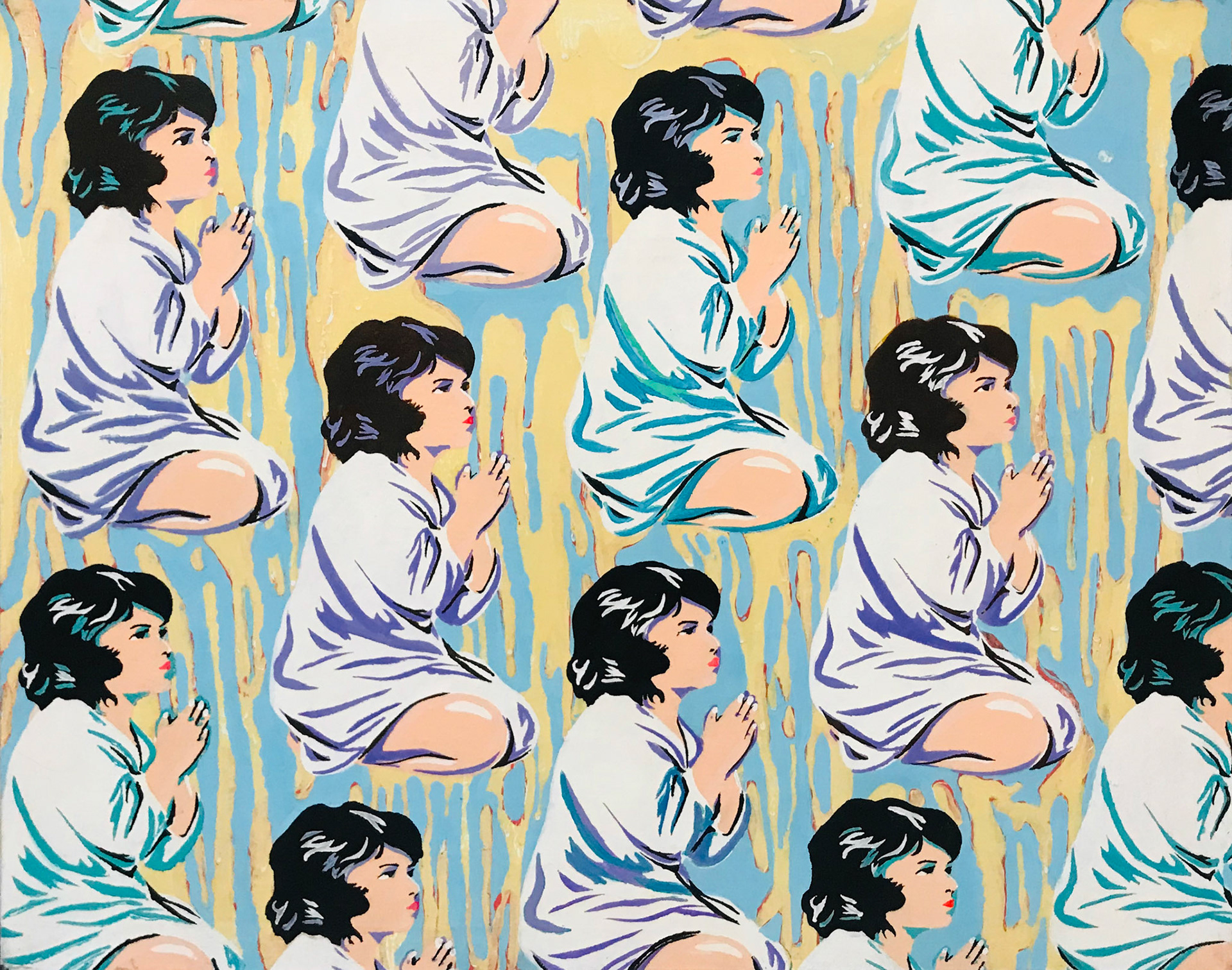 오늘도무사히 Acrylic stencil on canvas 145.5x112.1cm 2013