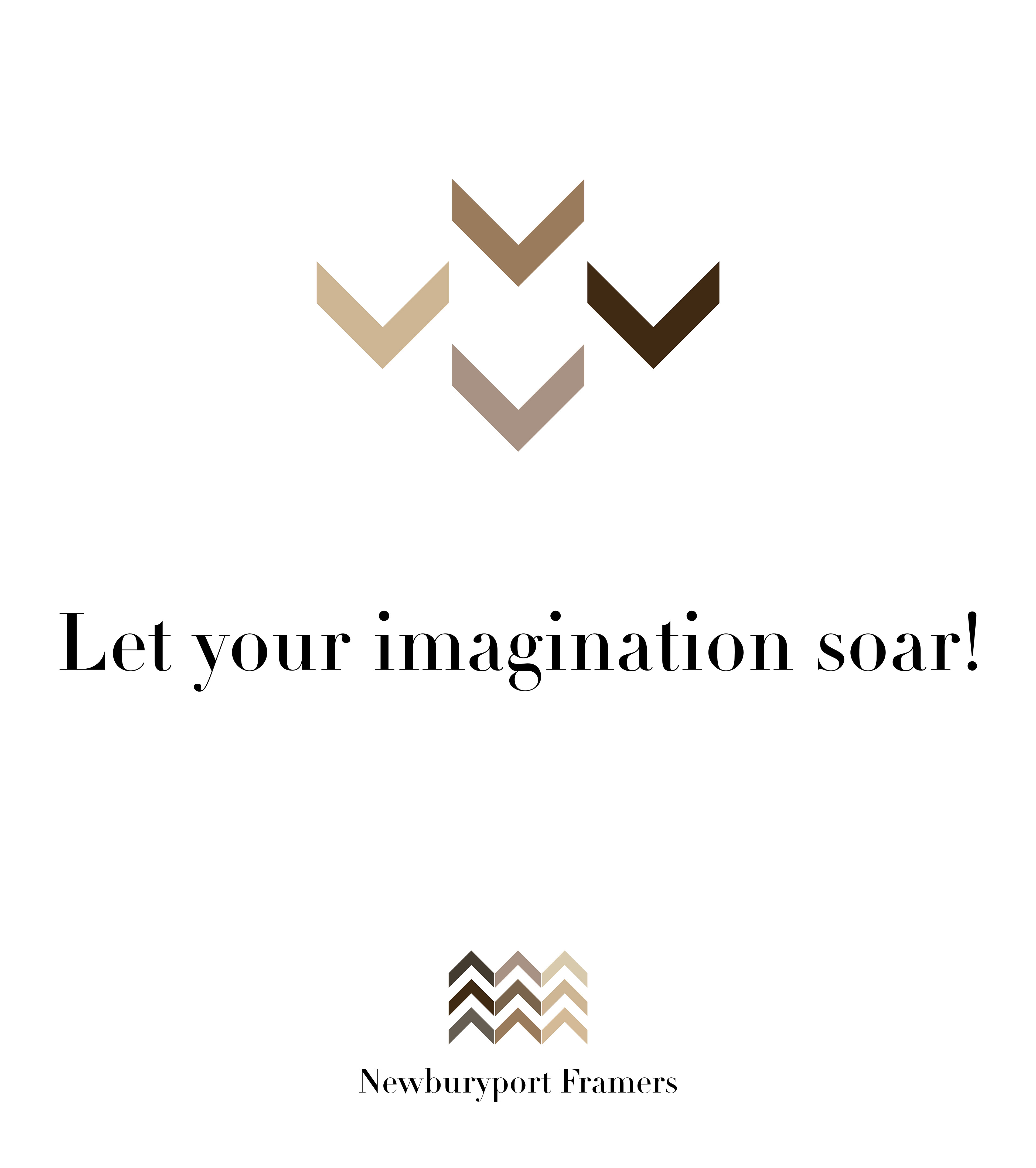 In store poster, keeping the picture frame logo theme with a hint of a nature element (birds).