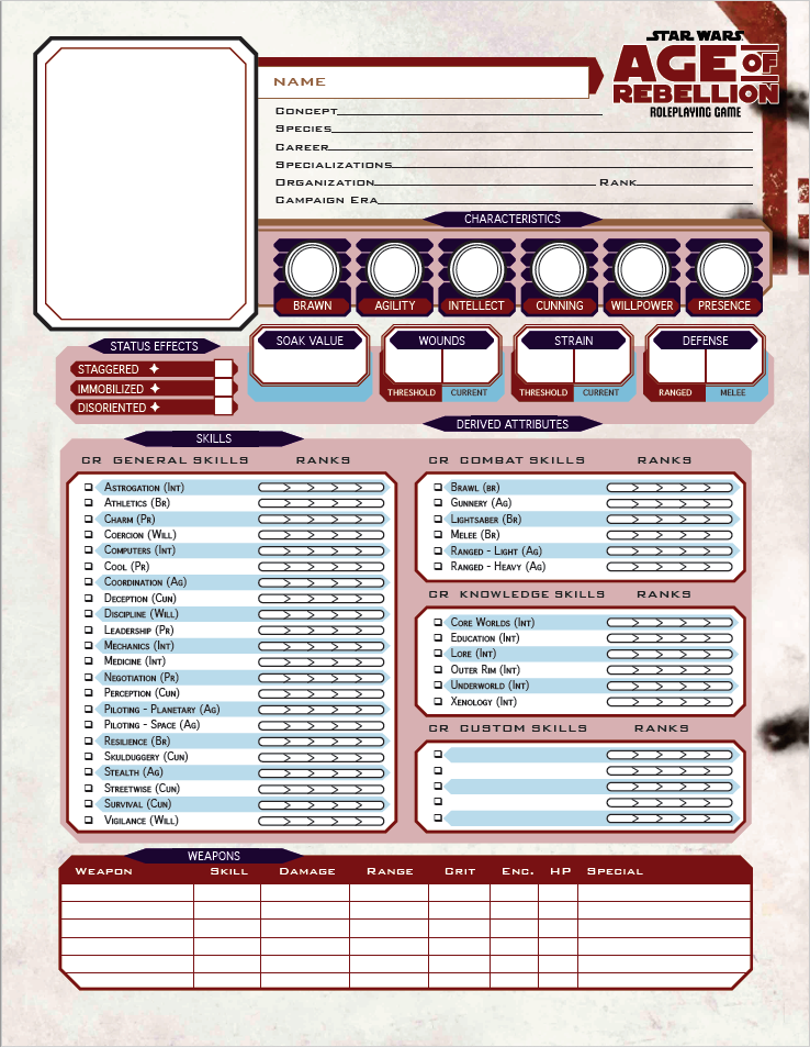 Talon Dunning - Character Sheet Archive