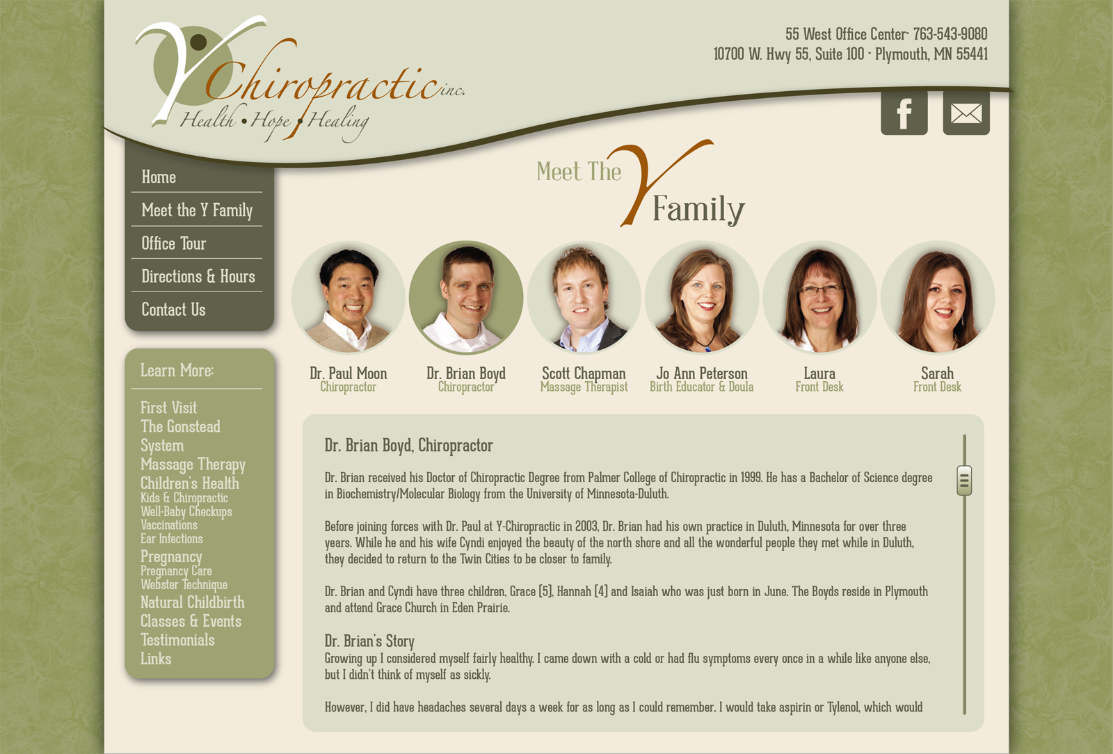 www.ywellnessmn.com Concept Page (Prior to Name Change)