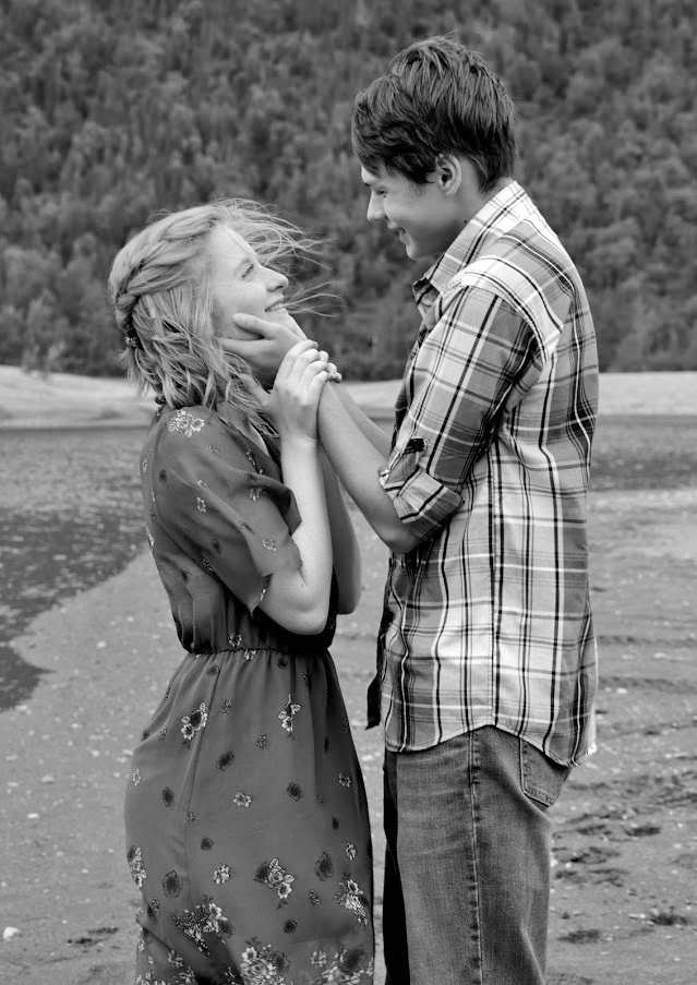 Cassidy Kays and her boyfriend, Wyatt Moses share a moment next to the Knik River in Alaska on August 9, 2018.