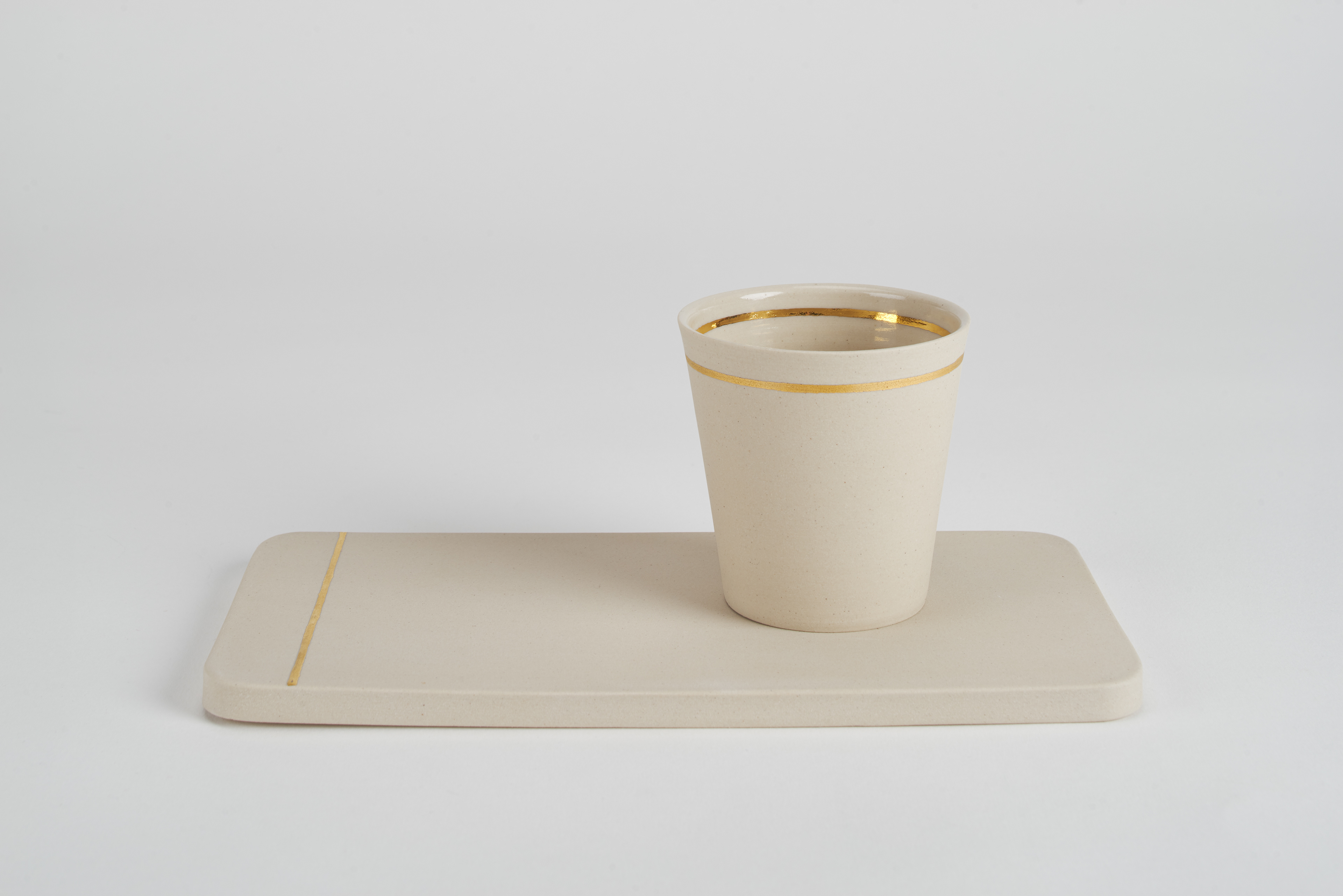 Tasse espresso 28€ / Plateau 46€ - Dorure à la feuille d'or