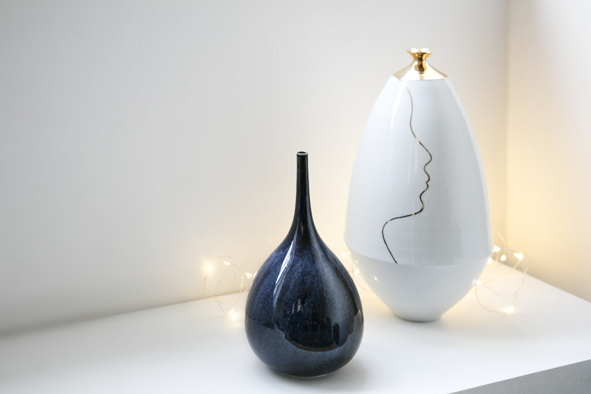 Vase Visage - Porcelaine & or - 140€