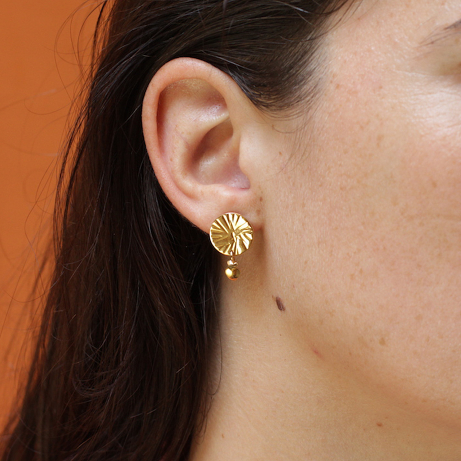 Boucles d'oreilles 'Eclat du coeur' - Boucles d'oreilles 'Citron' - Laiton doré à l'or fin 24 carats - 65€