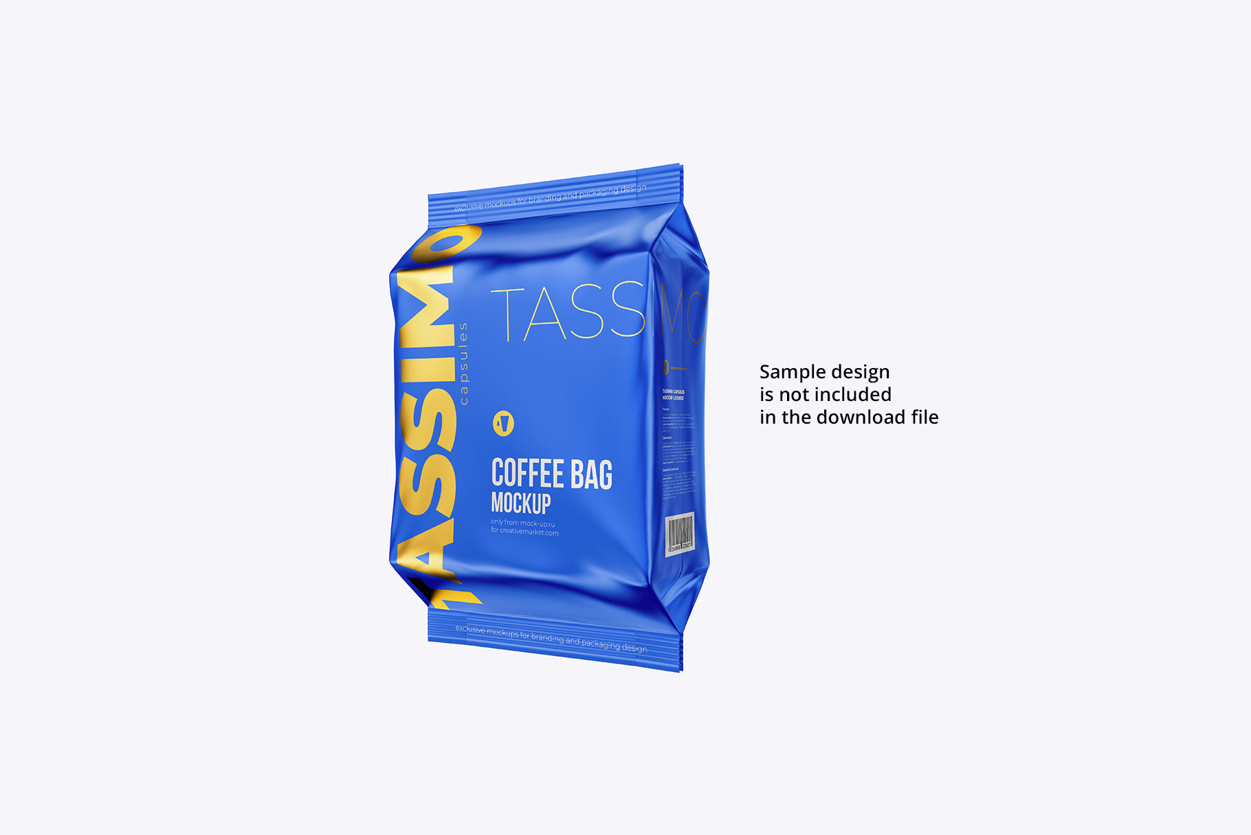 Download Exclusive Product Mockups - Coffee Pouch. Tassimo capsules bag. Half Side