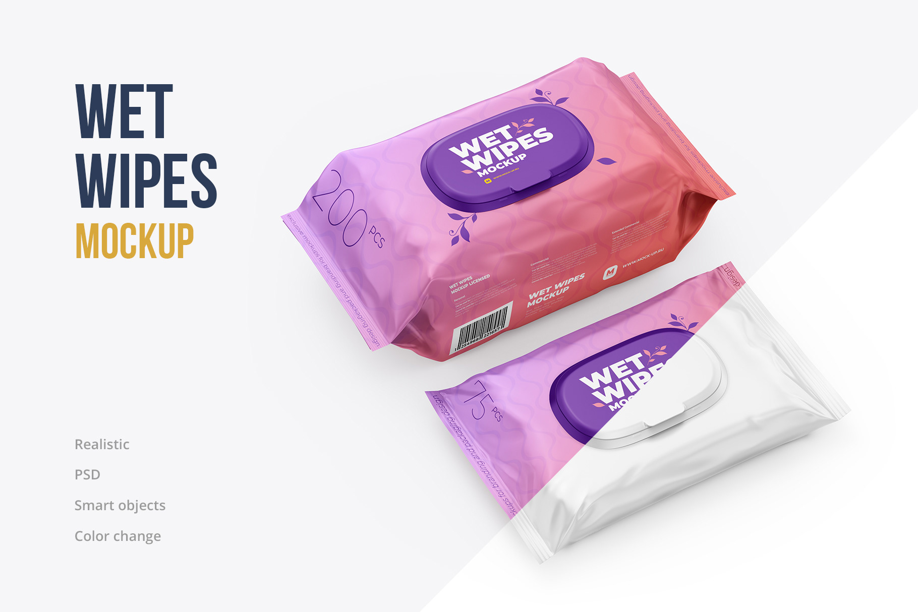 Download Exclusive Product Mockups - Wet Wipes Mockup. Large and small