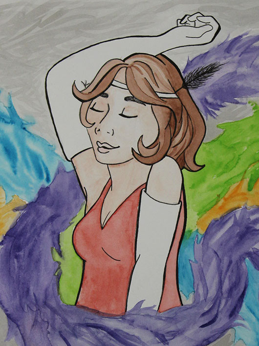 1920's Flapper, Watercolor