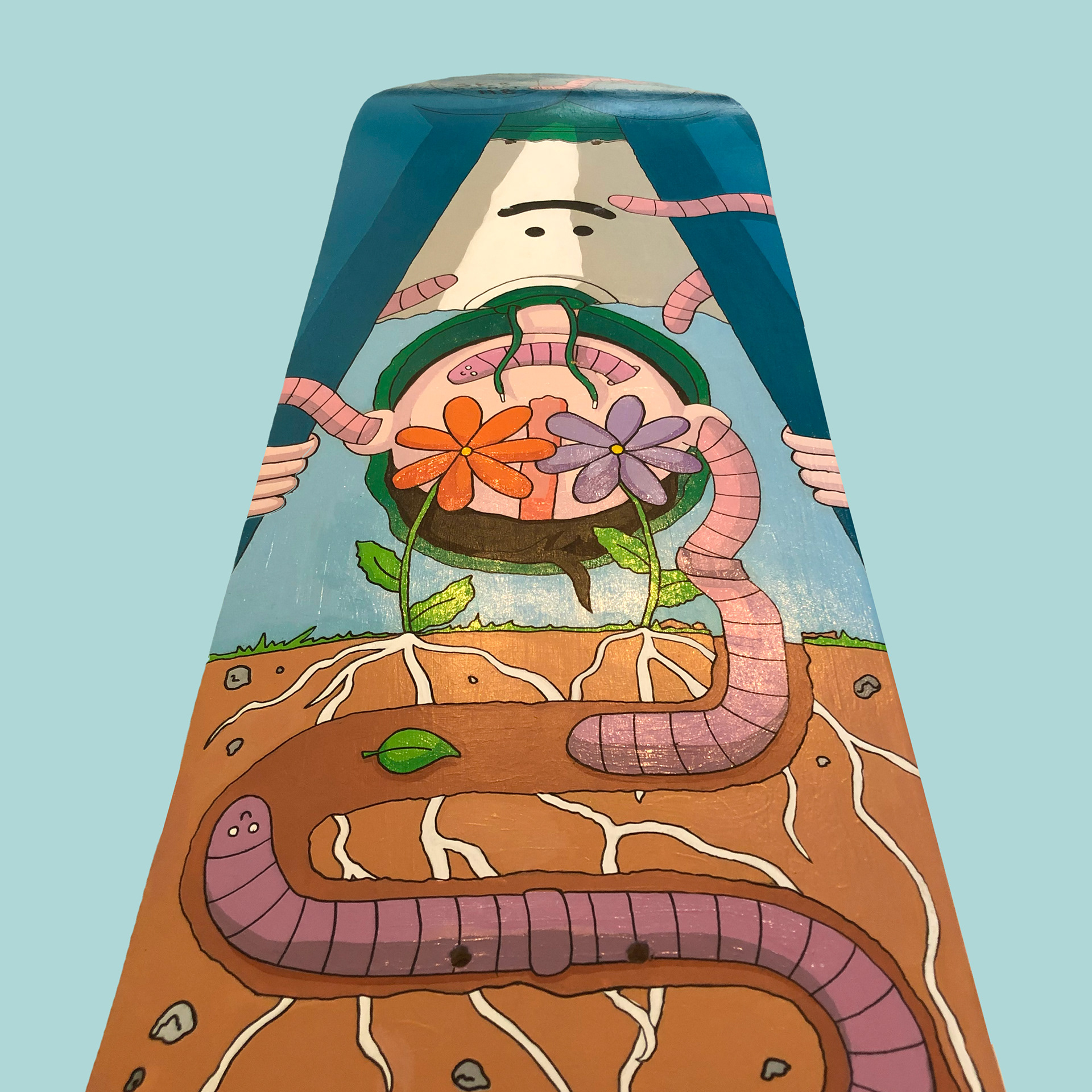 Hand-painted skateboard 02