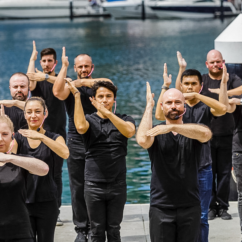 Cast members of the Queen of Pop tribute to Madonna rehearse at Darling Point. Photo shot by Ron Barnett for Markham Images.
