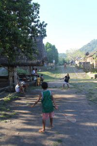 The local kids playing in the afternoon