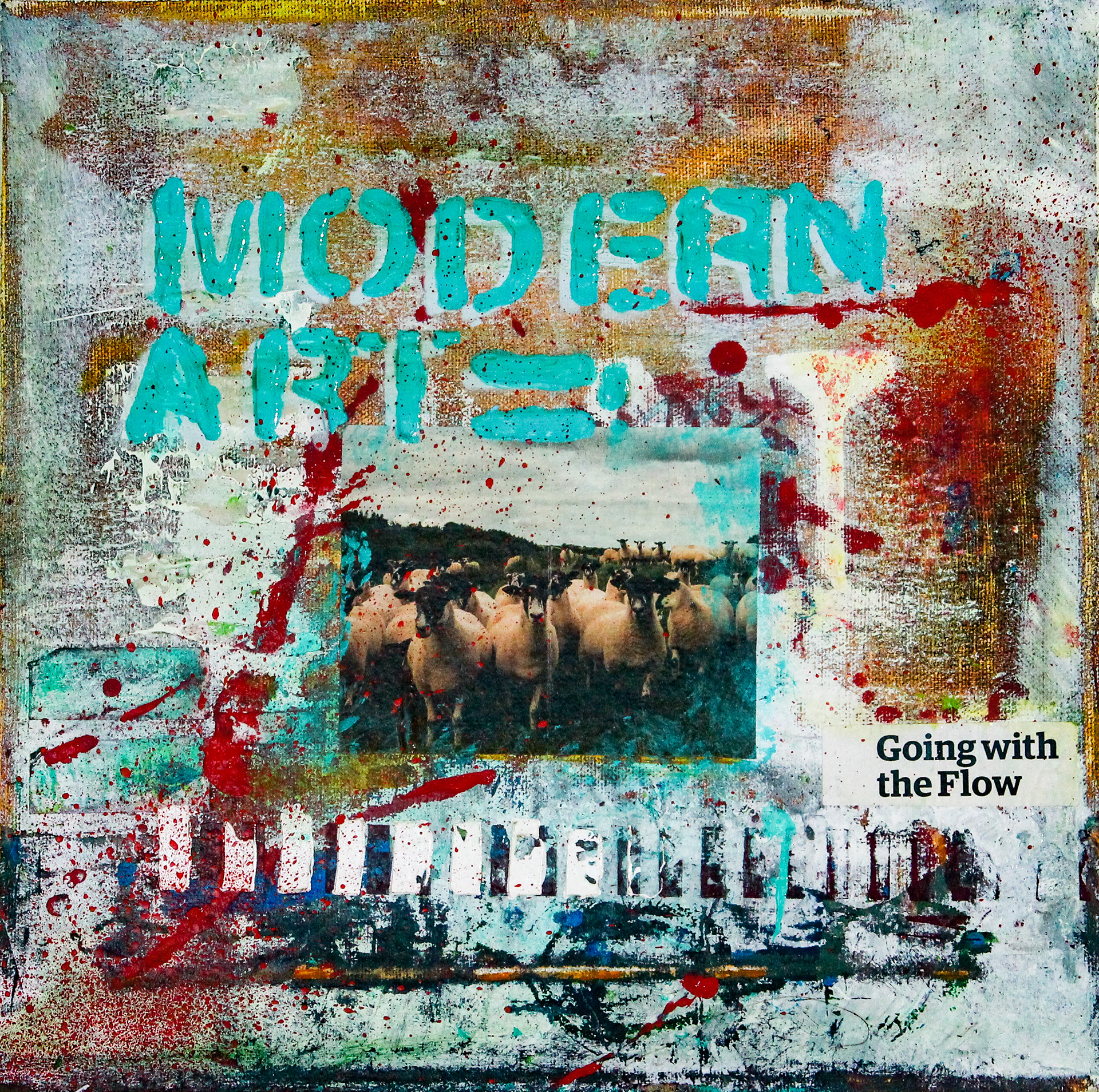 Modern art = going with the flow, 12 x 12