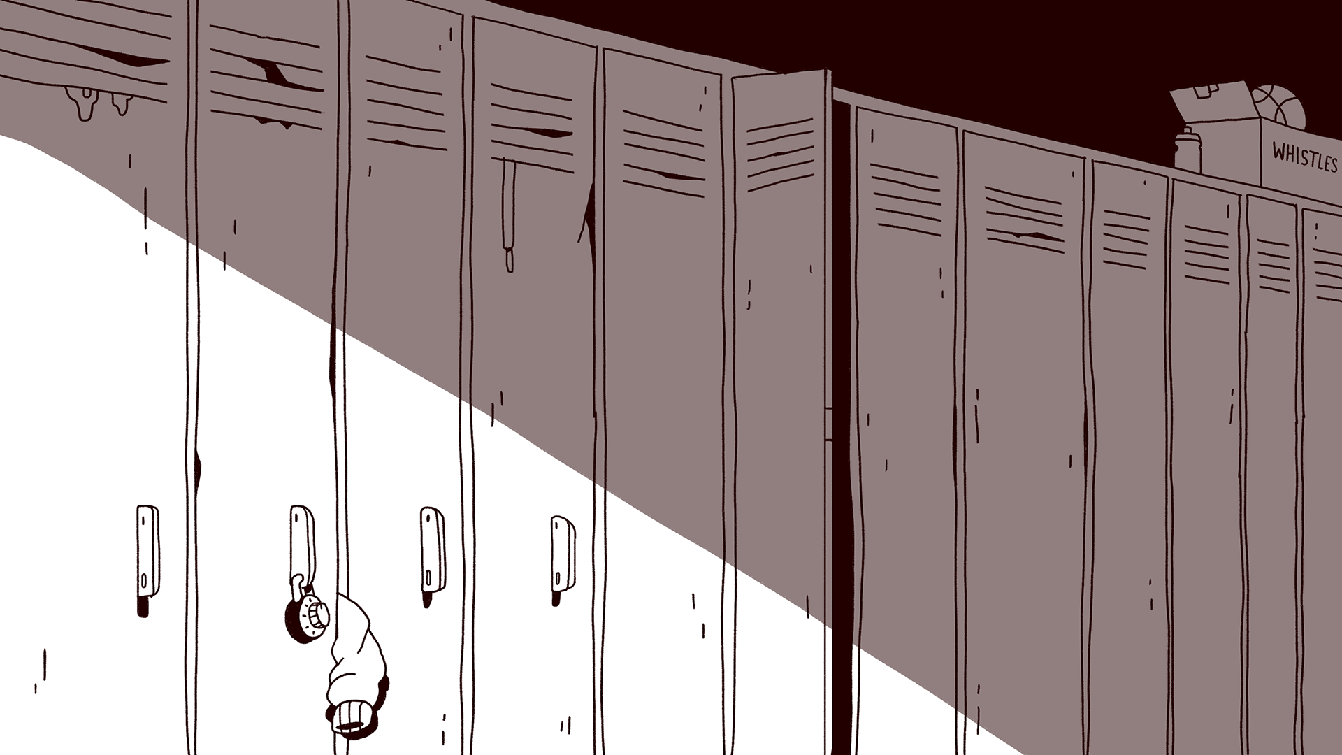 Haunted Locker Room 2 - Background Wireframe for "BBall Explorer" Animation WIP