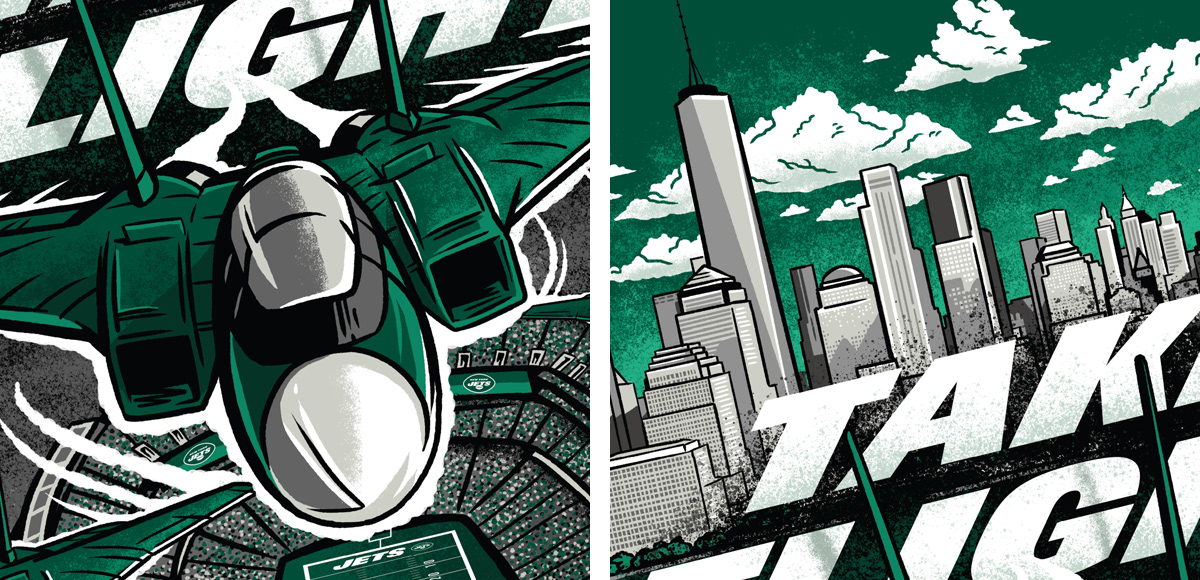 Ben Douglass: Designer and Illustrator - New York Jets Gameday Poster