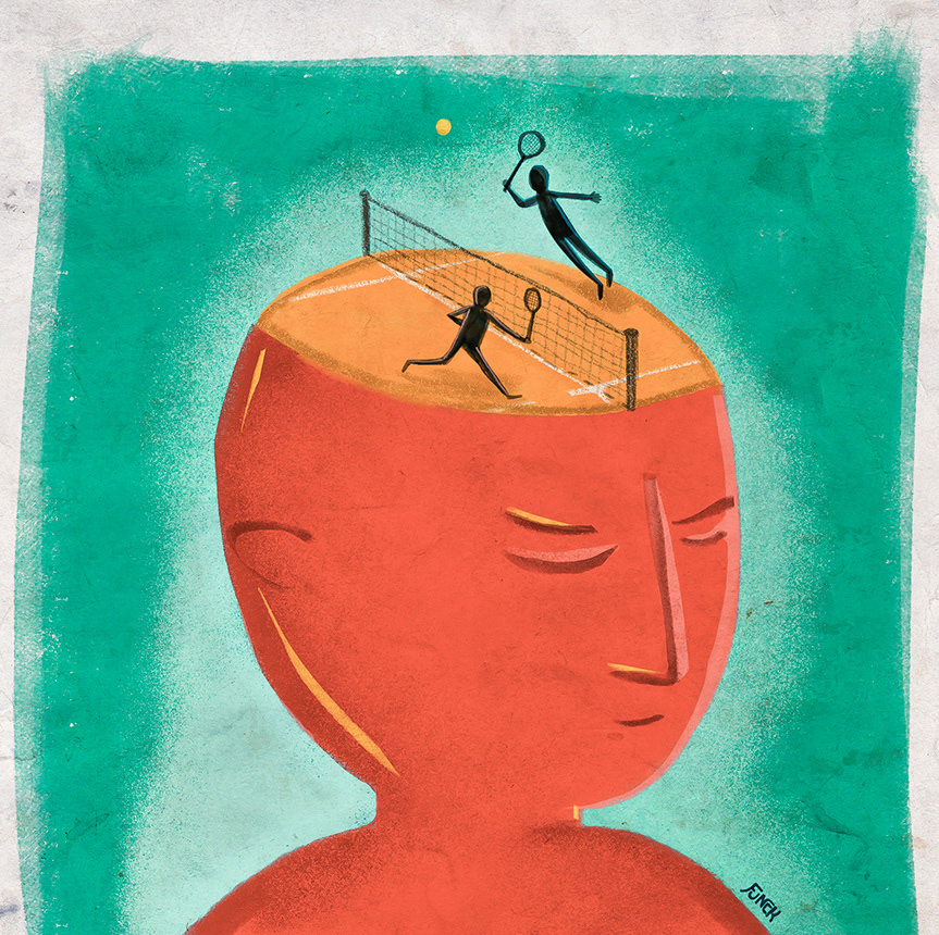 Diego Funck Sports & mental health Editorial Illustration Pulsation