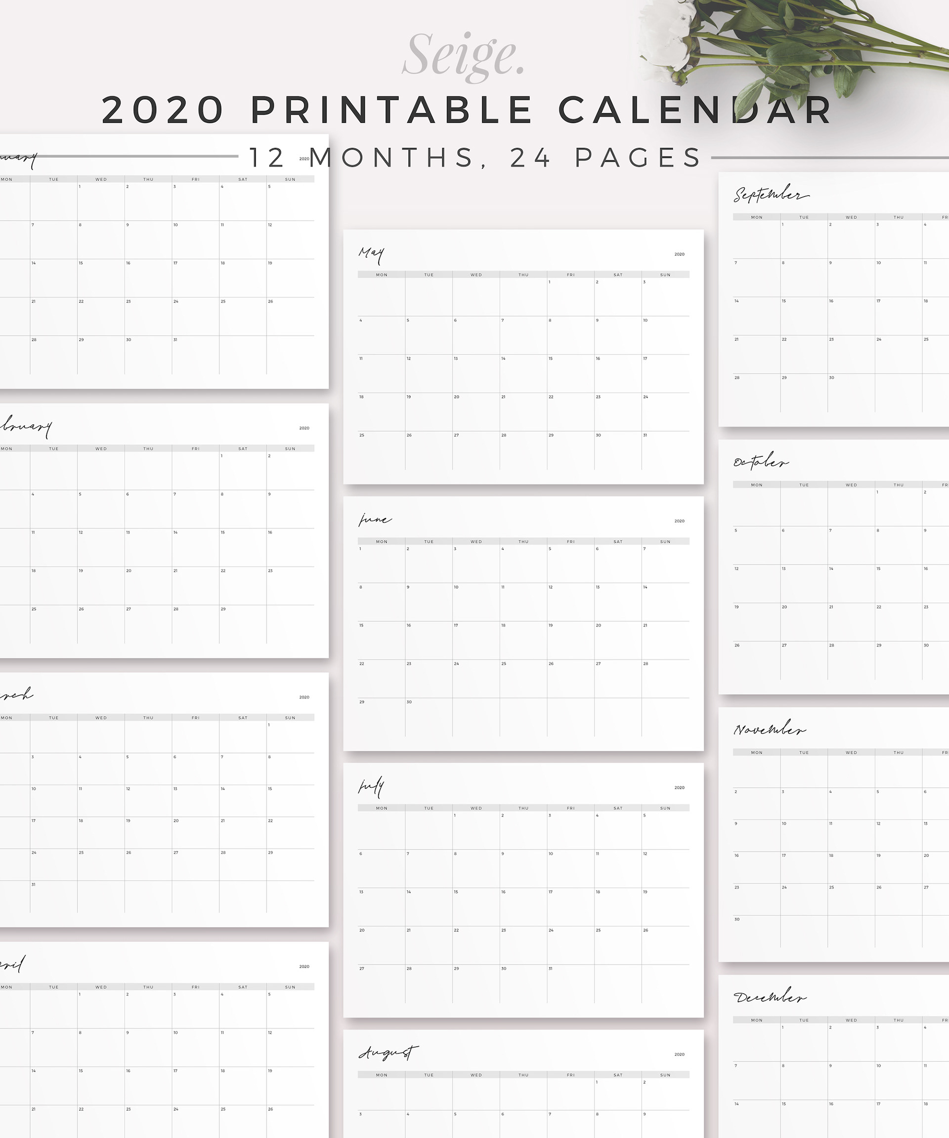 Paperly Planners - Beautiful, Productive. - SEIGE 2020 Calendar