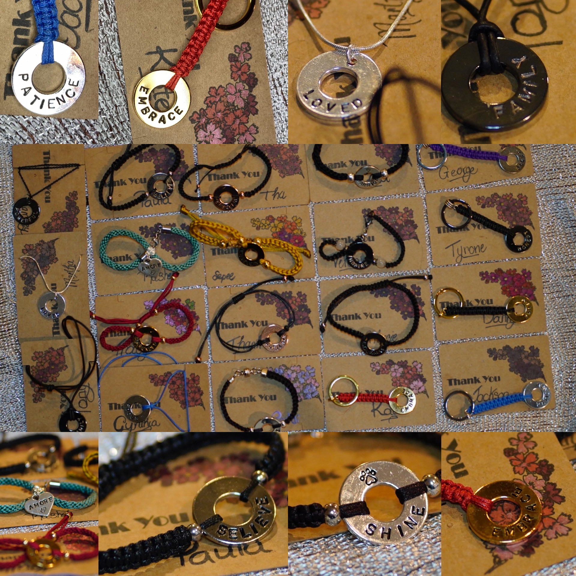 Variety of String Style Bracelets and KeyChains