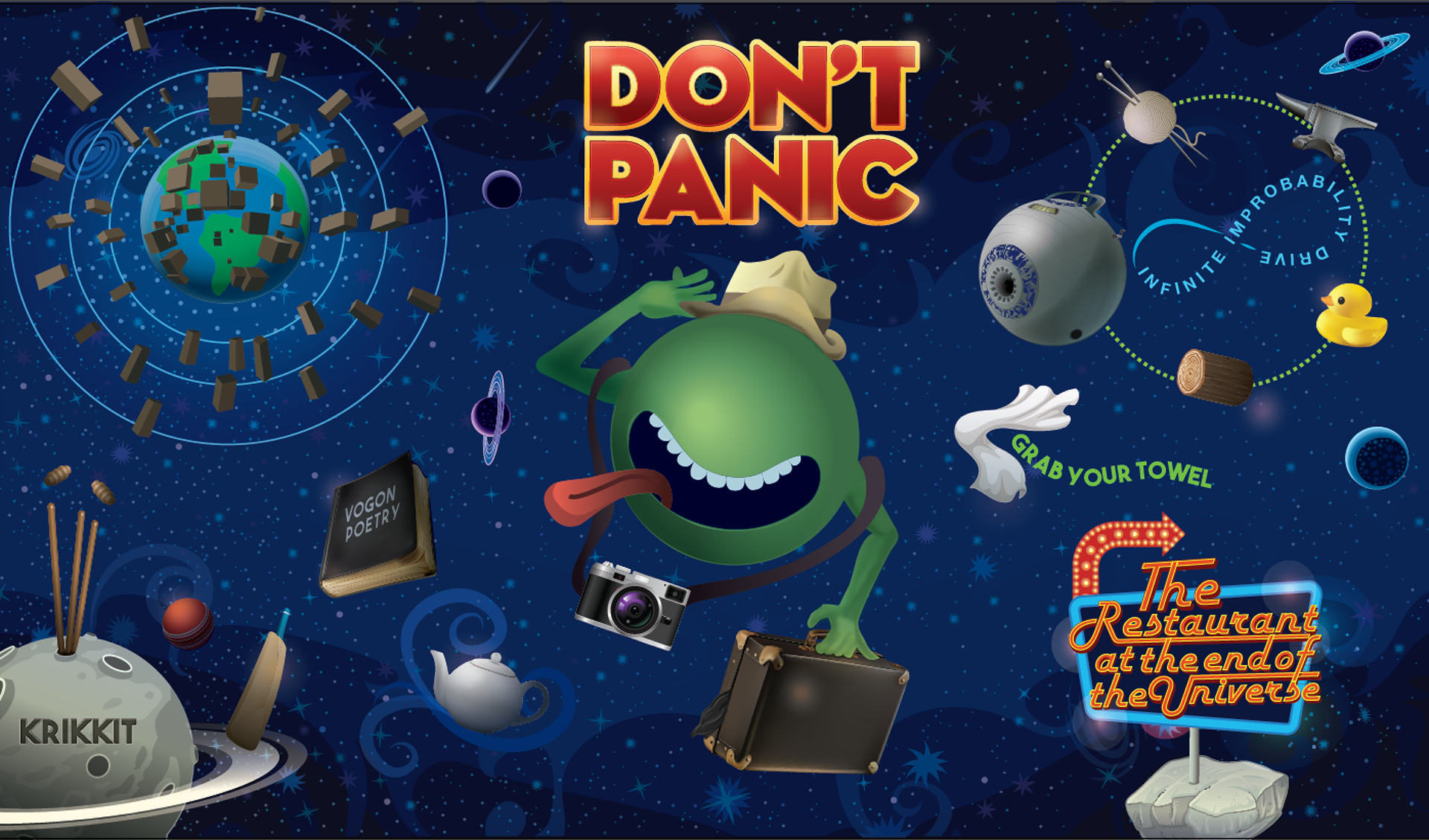 Base 501 Hitchhikers Guide Wall Art