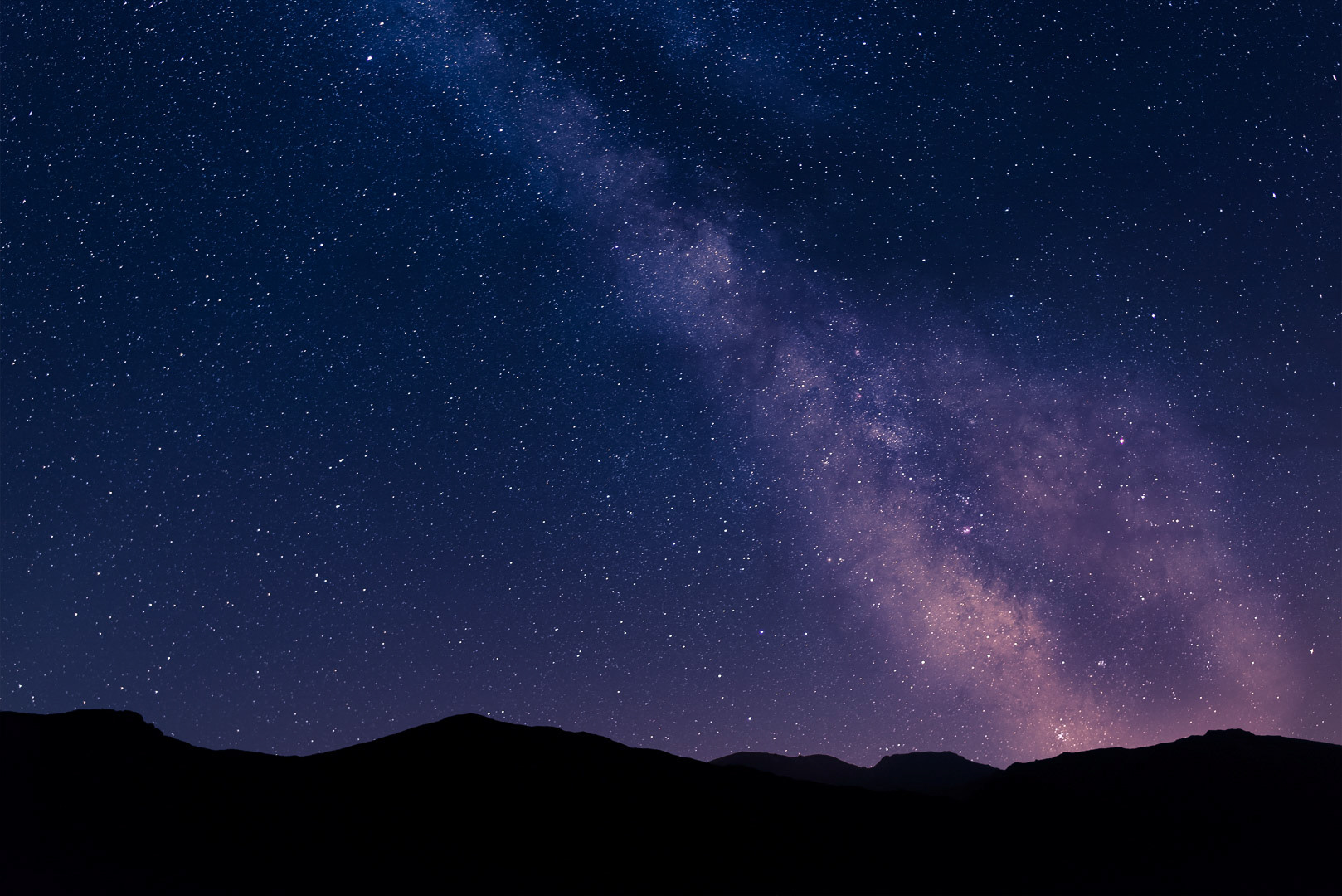 Milky Way over mountains in corse, france