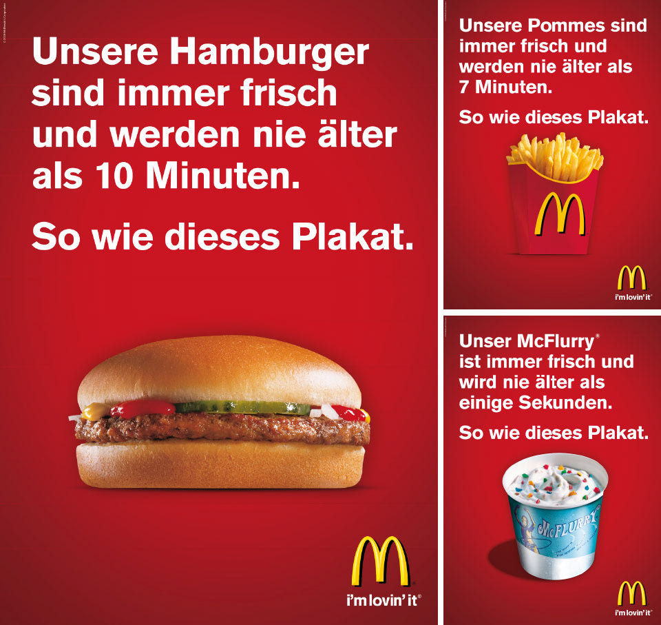 McDonald's Frischeplakate