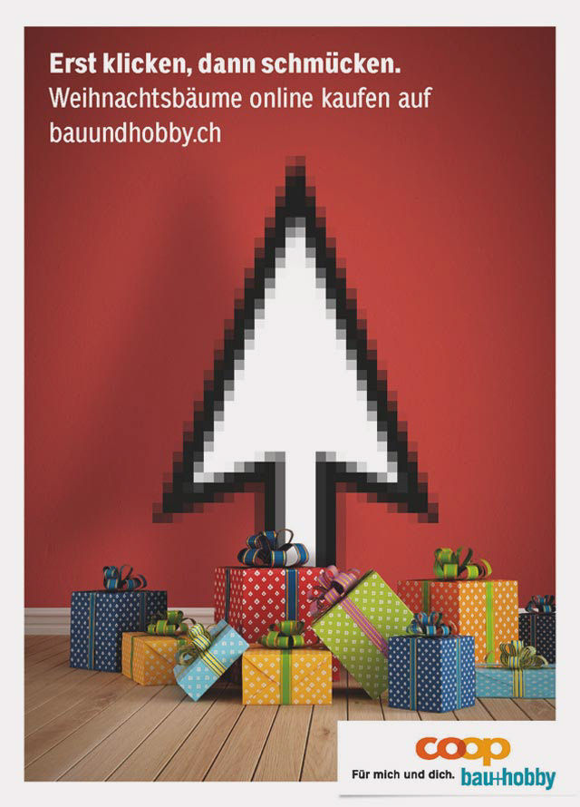 Coop Bau+Hobby Anzeige Online-Bestellservice für Weihnachtsbäume