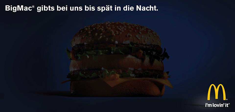 Mc Donald's – Late Opening Hours-Plakat F12, BigMac