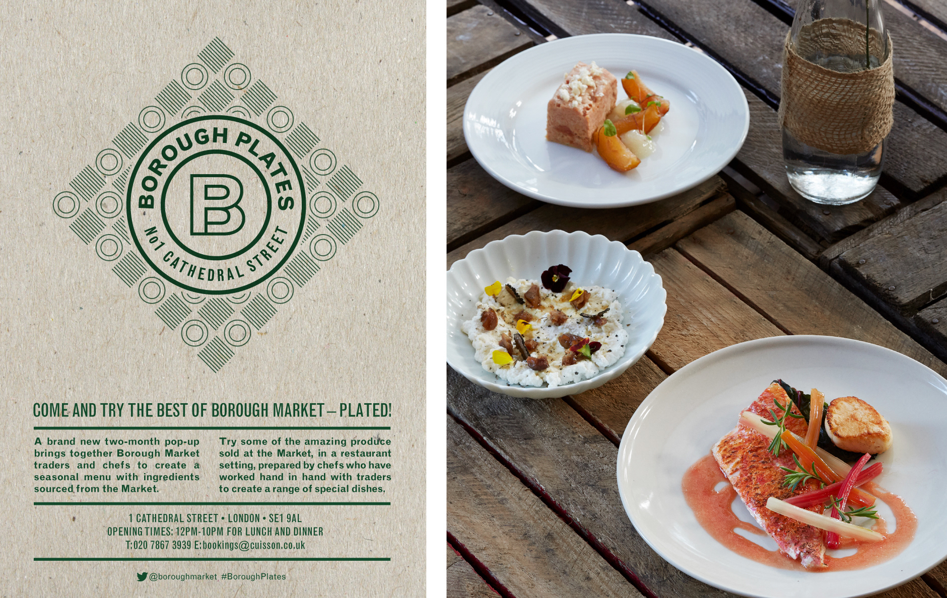 Borough Plates restaurant identity design by Peter Gibbons