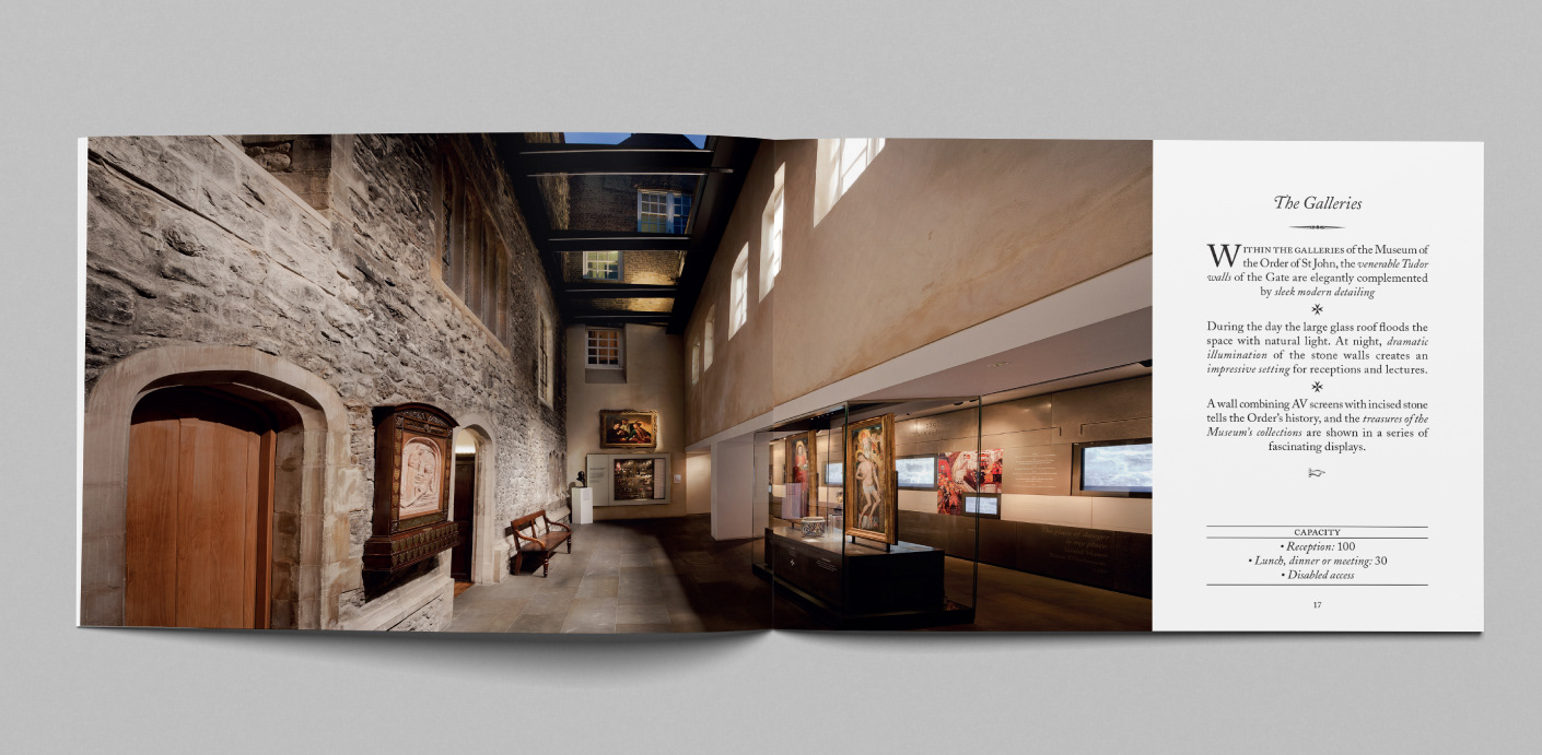 Museum of St John brochure design by Peter Gibbons