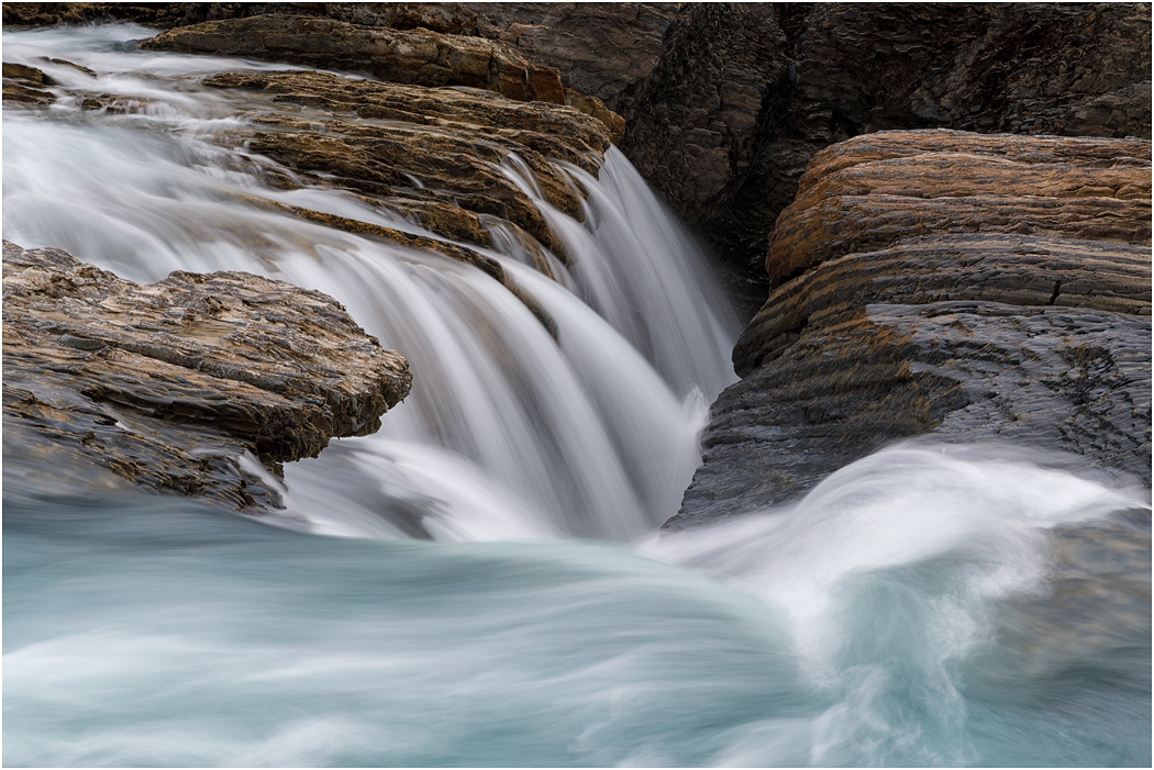 Water erosion, Kicking Horse River, Yoho NP, BC