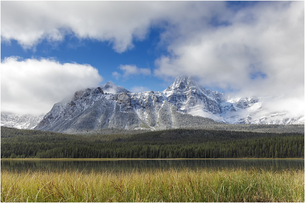 Mt Chephren & lake, Icefields Parkway, Banff NP