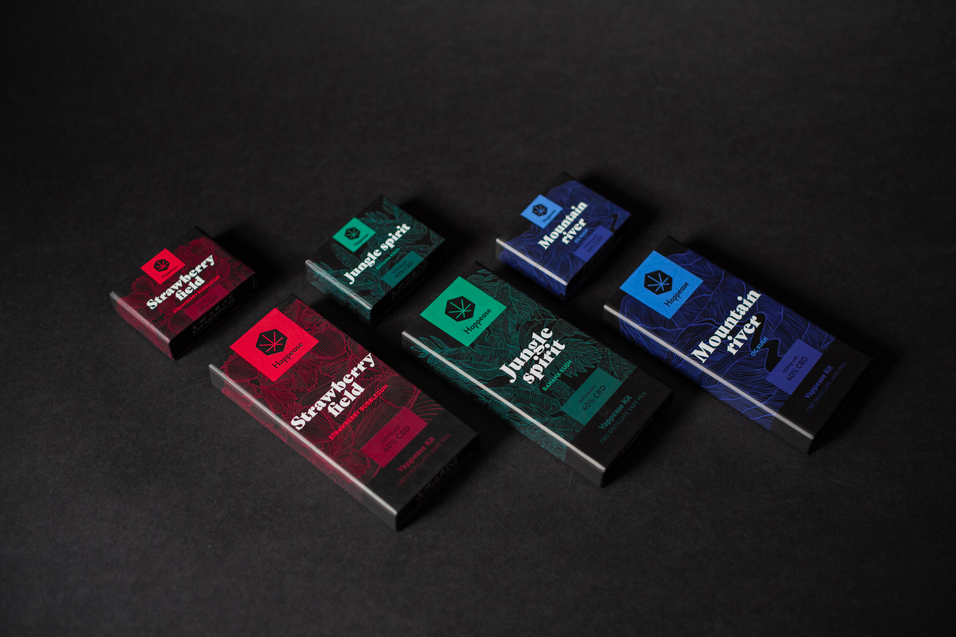Andreea Bora design Happease CBD oil vape packaging design